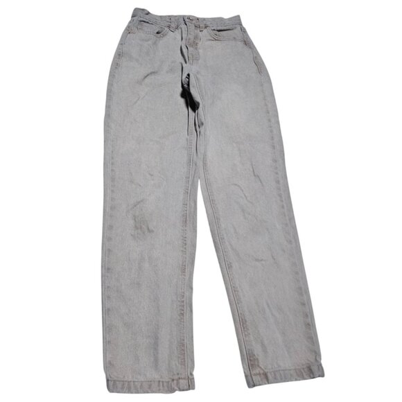 Pull & Bear Mom Jeans Womens Size 2 High Rise Light Gray Denim Pants - Picture 2 of 5